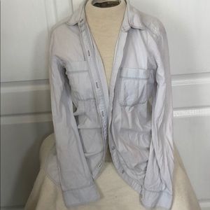 Distressed Light Denim Button Down